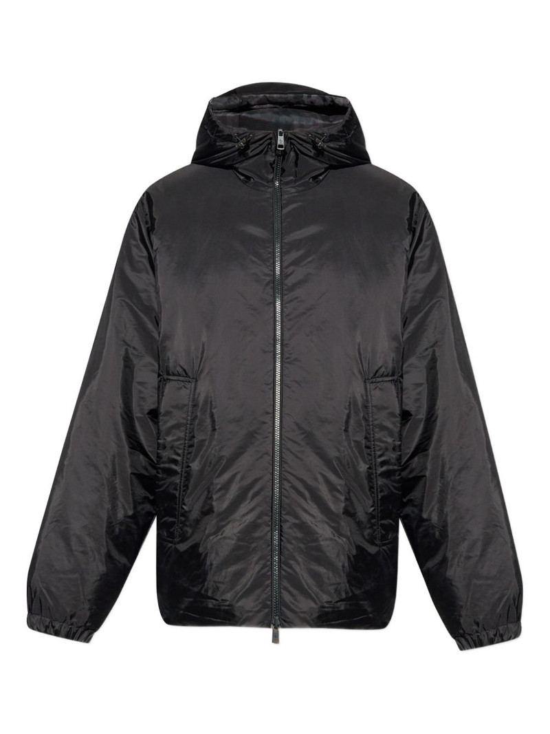 zip-fastening hooded puffer jacket 1