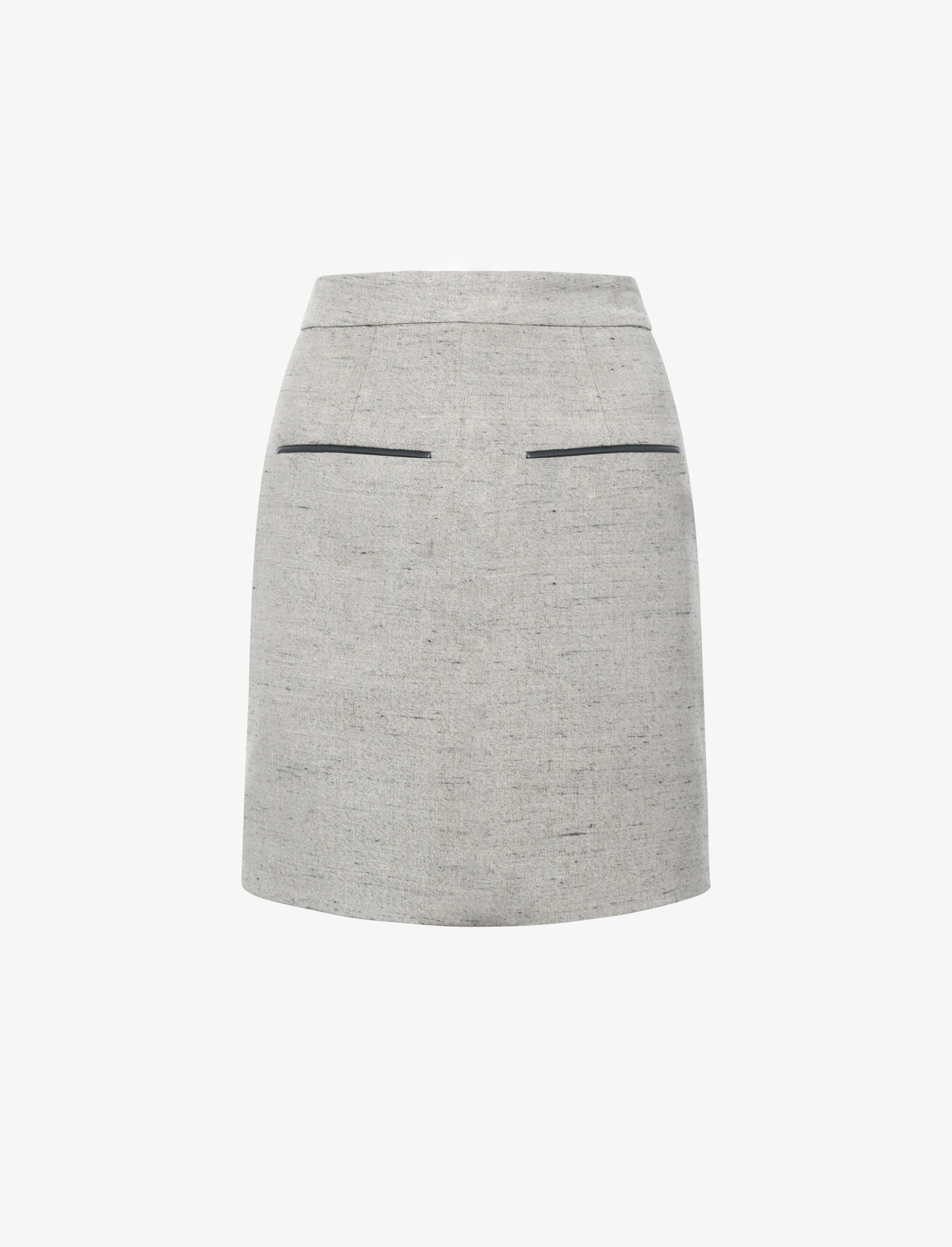 Judith Skirt in Melange Visocose Linen - 1