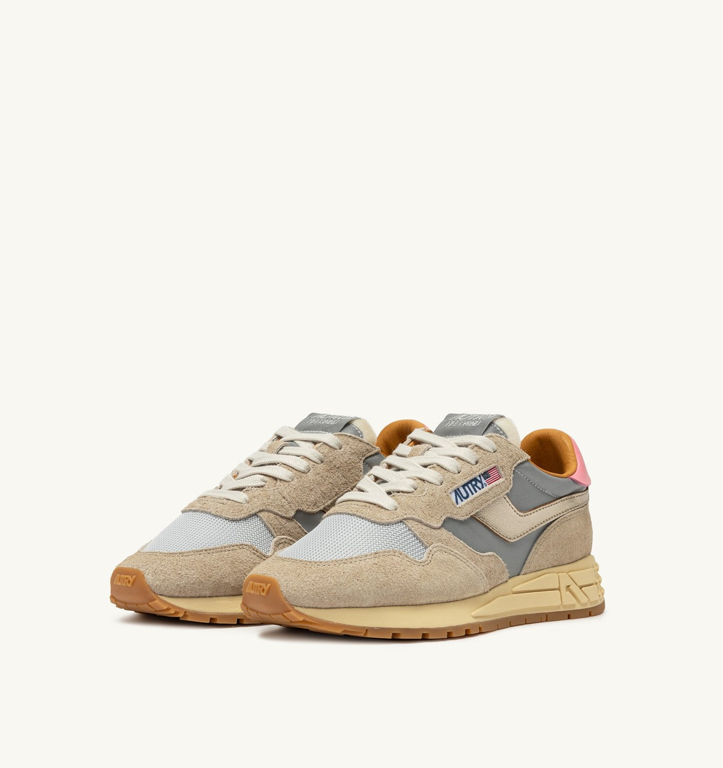 REELWIND LOW SNEAKERS IN SILVER PLATINUM REFLECTIVE NYLON AND SUEDE - 2