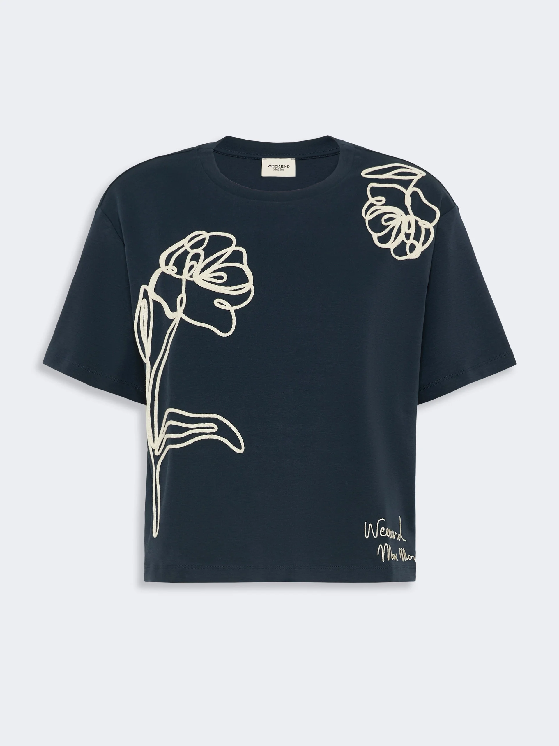 SALA Boxy-fit cotton T-shirt - NAVY - 1