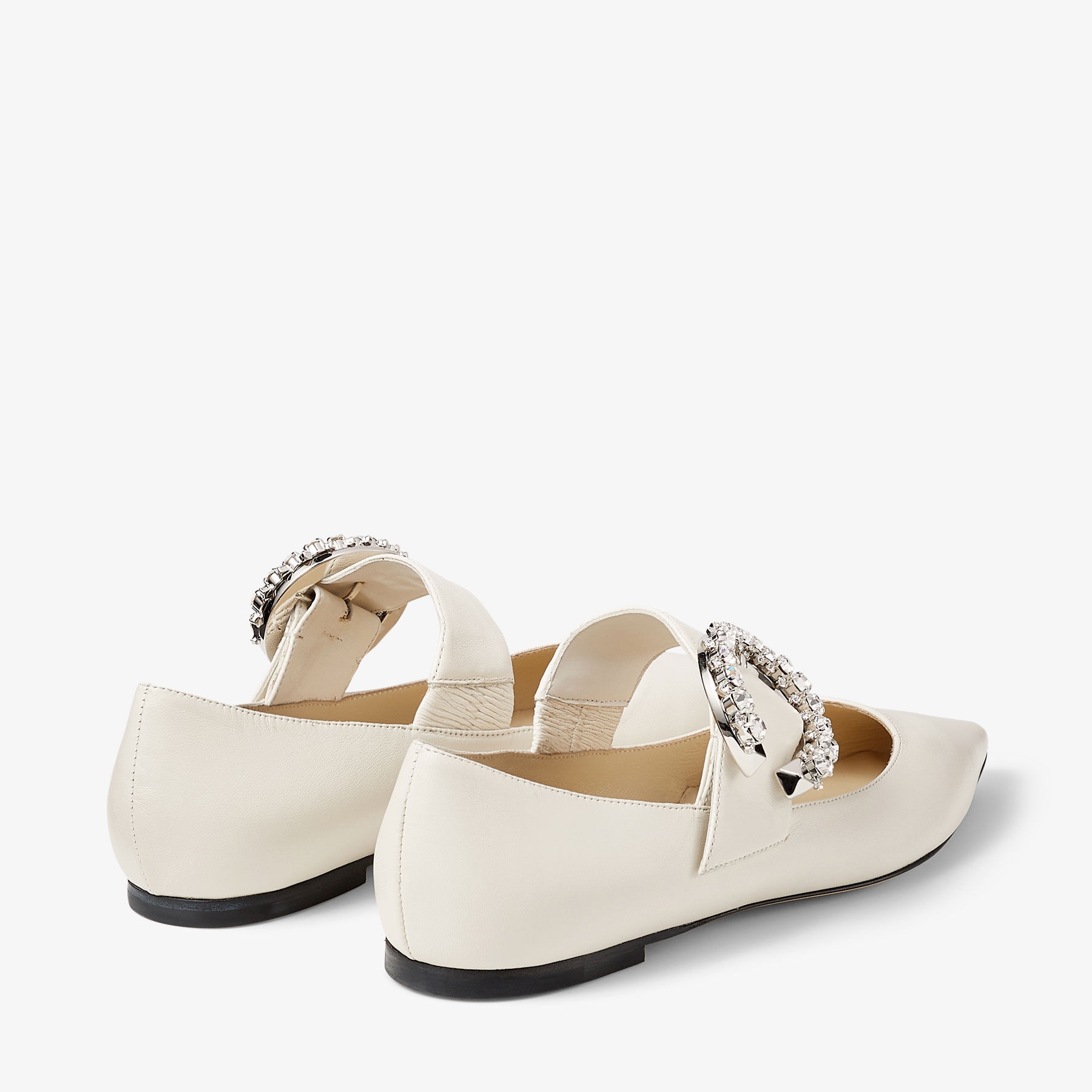 Melva Ballerina
Latte Nappa Leather Ballerina Pumps with Crystal Buckle - 5