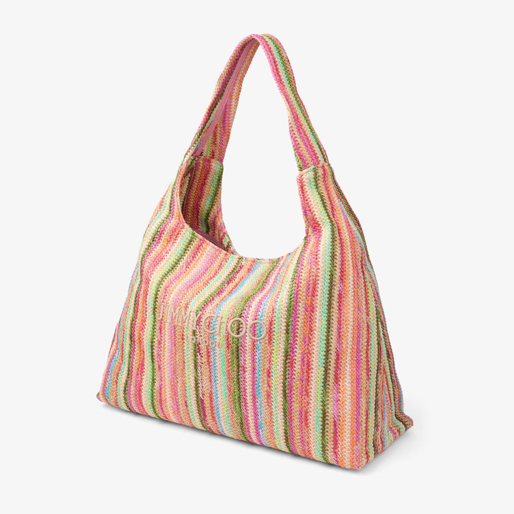 Beach Diamond Hobo L
Ecru Striped Raffia Shoulder Bag - 2