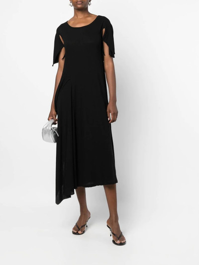 Yohji Yamamoto asymmetric-detail cotton dress outlook