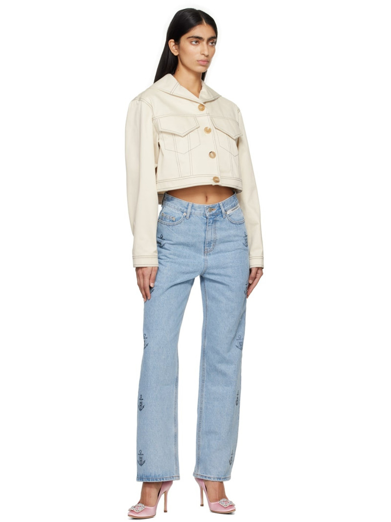 KIMHĒKIM Blue Anchor Stamped Jeans outlook