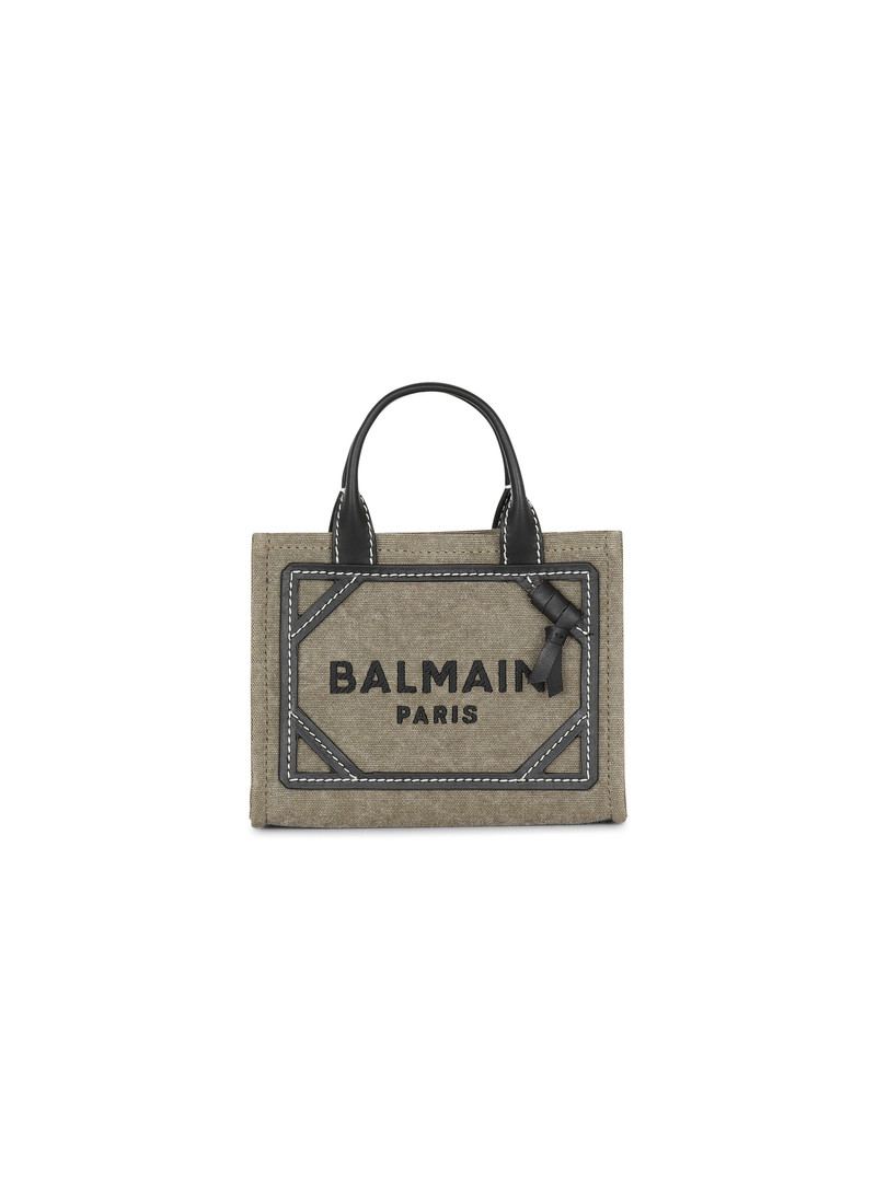 B-Army mini canvas shopping bag with leather inserts 1
