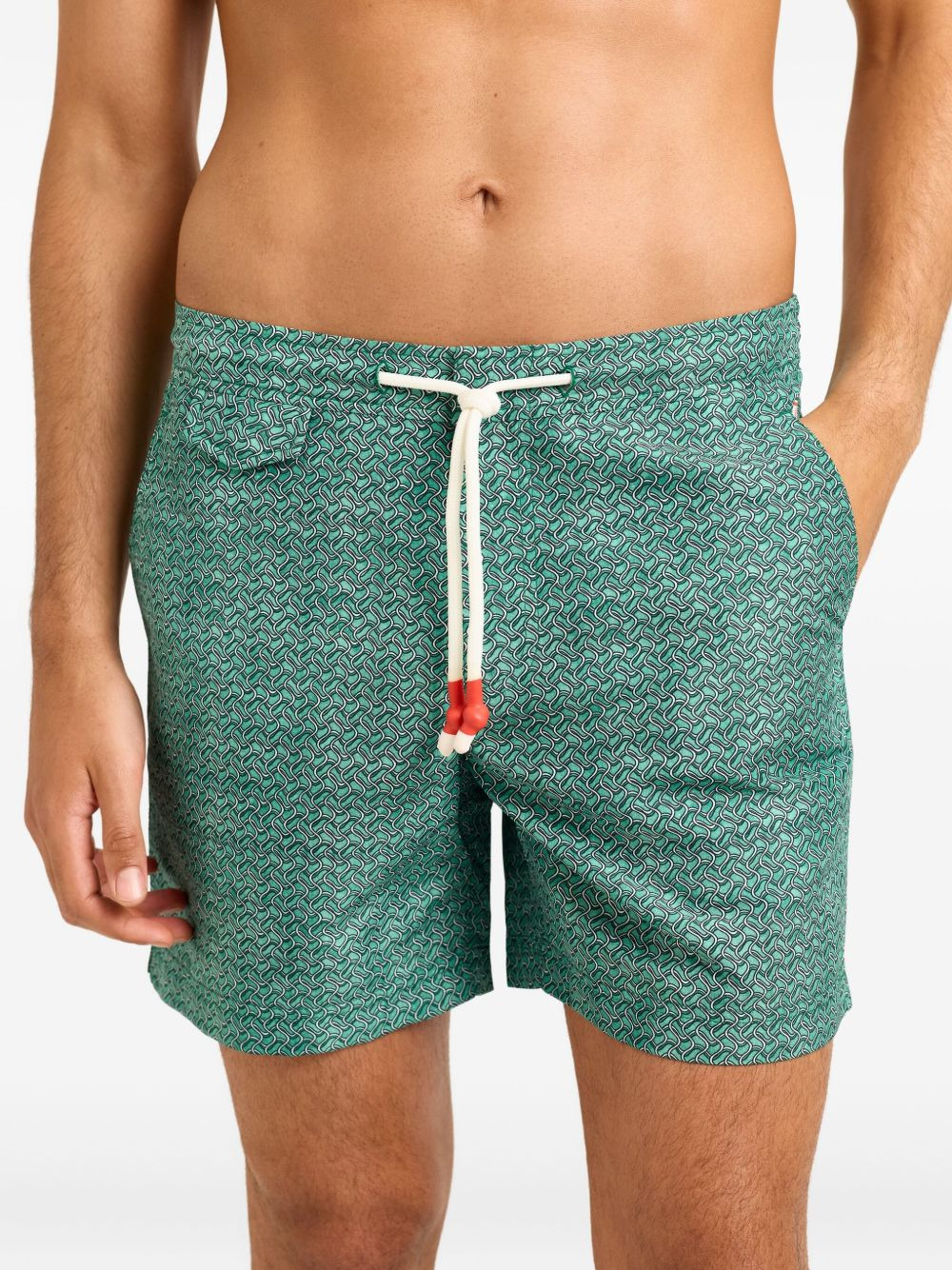 wave-pattern swim shorts - 4