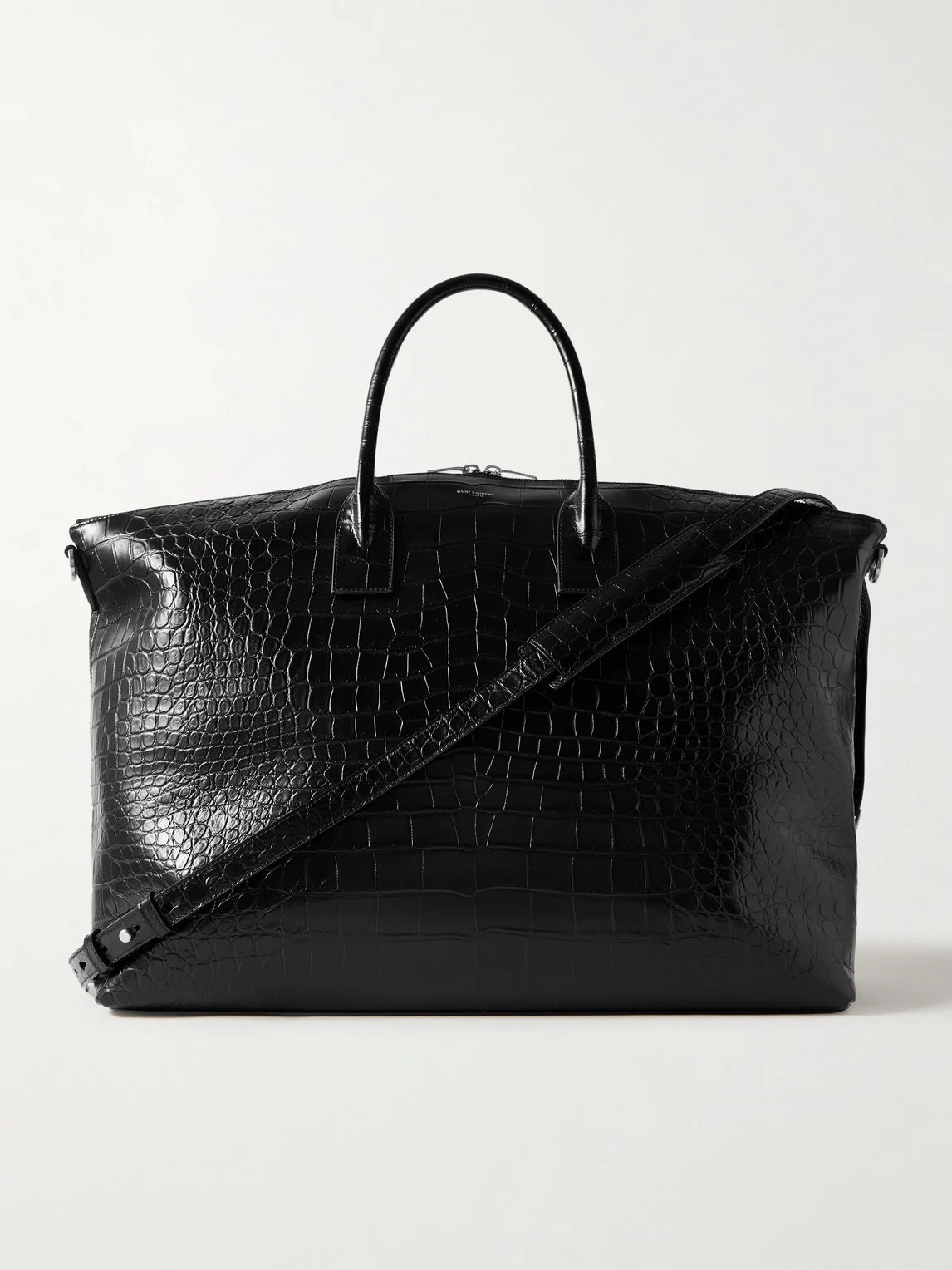 Giant Croc-Effect Leather Weekend Bag - 1