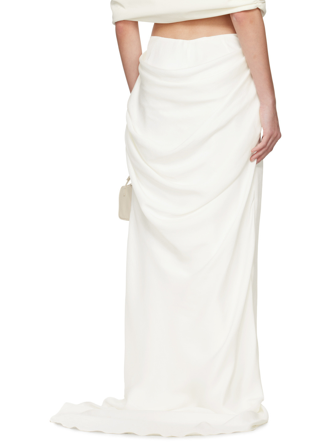 SSENSE Exclusive Bridal Capsule Silk Bustle Maxi Skirt - 3