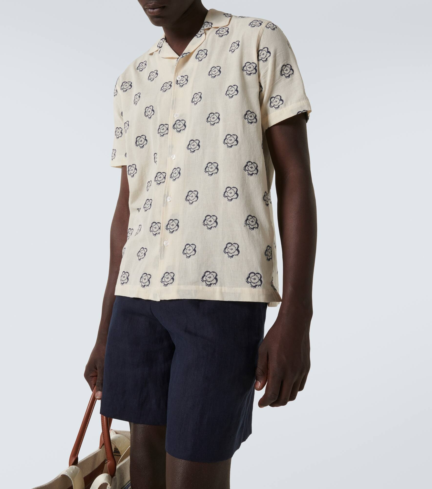 Marne cotton-blend jacquard bowling shirt - 5