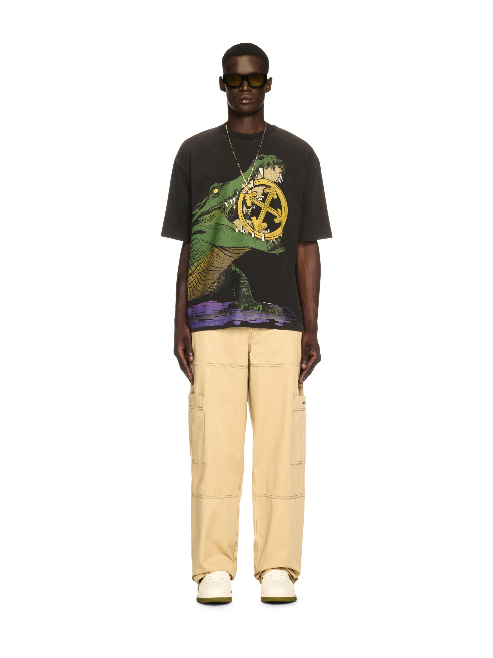 Beige Stitch Cargo Pants - 3