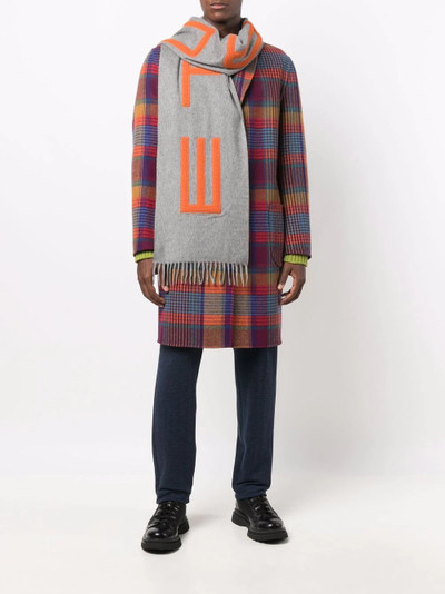 Etro long logo-patch scarf outlook