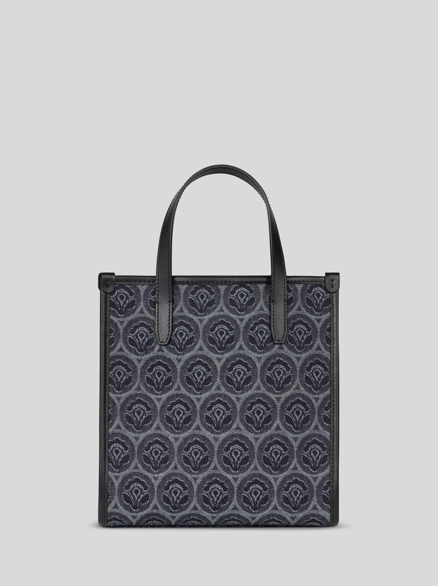 SMALL DENIM JACQUARD LOVE TROTTER BAG - 3