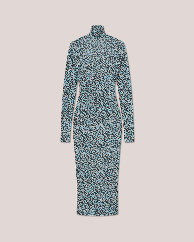 CARDIA - Mesh jersey dress - Ocelot sky blue 1