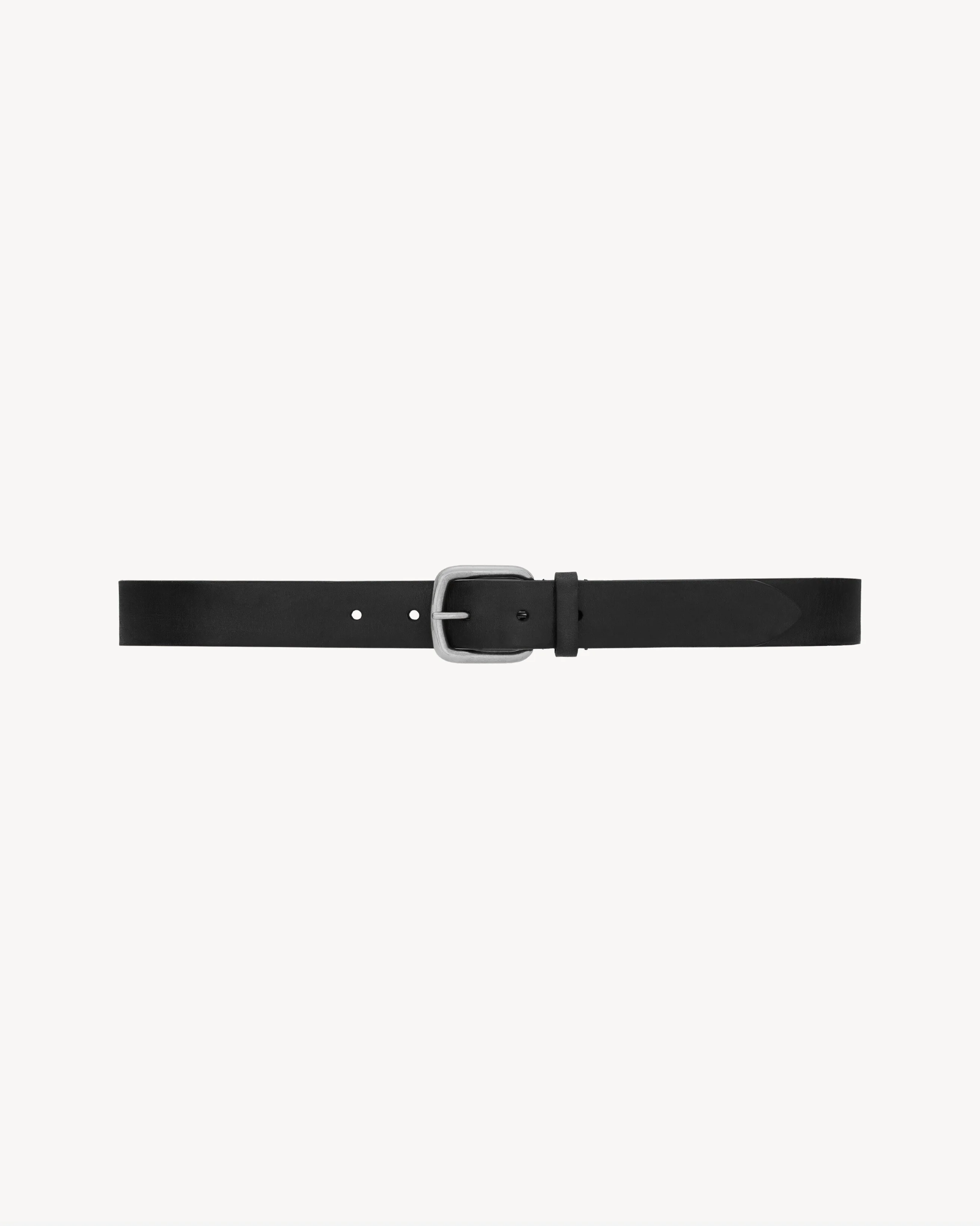 RECTANGULAR BUCKLE BELT IN LEATHER - 1
