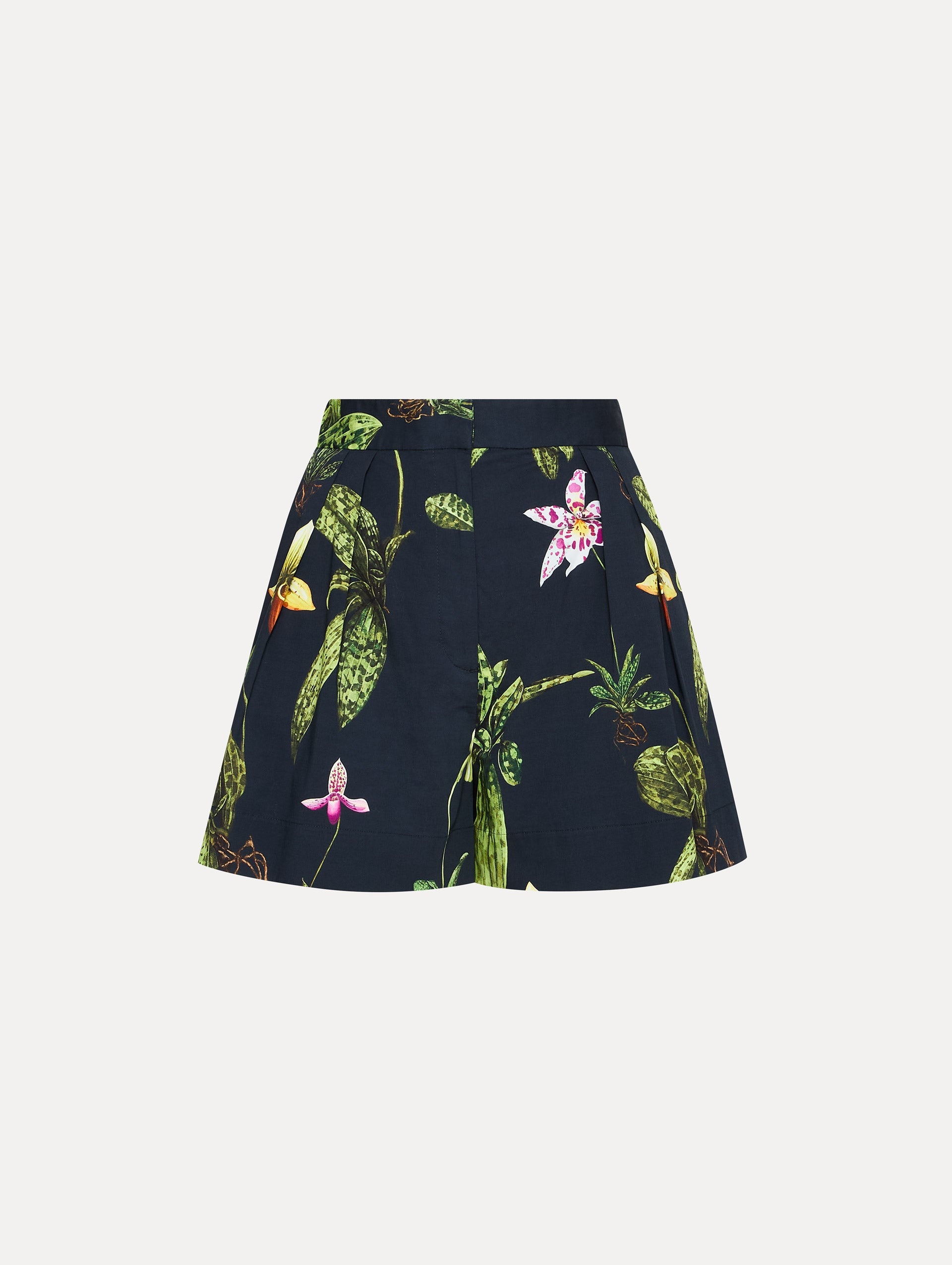 ORCHID COTTON POPLIN WIDE LEG SHORTS - 1