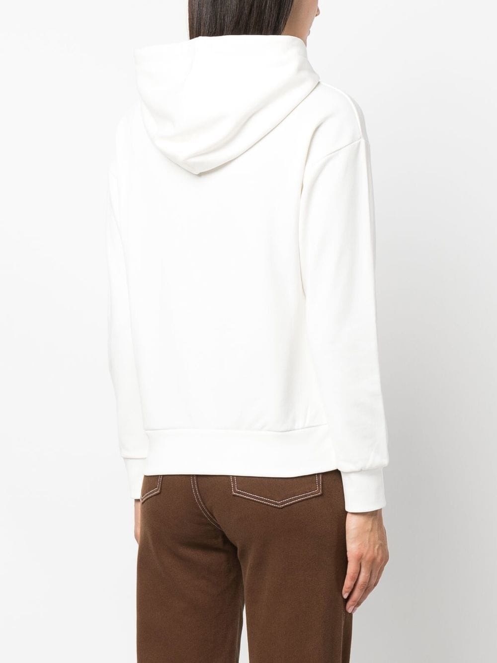 logo-print cotton hoodie - 4