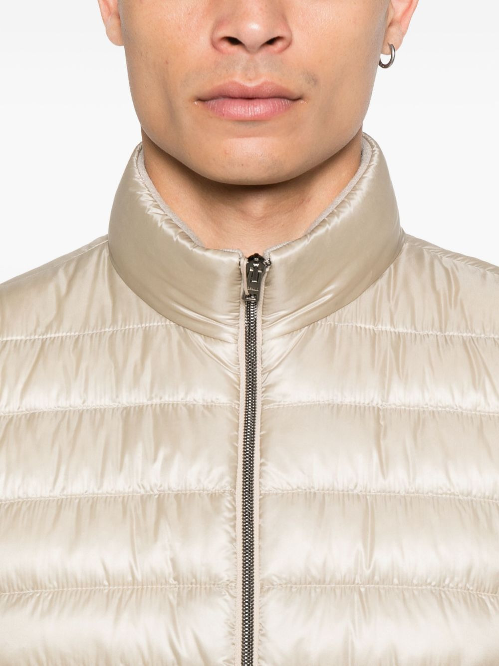 quilted zip-front gilet - 5