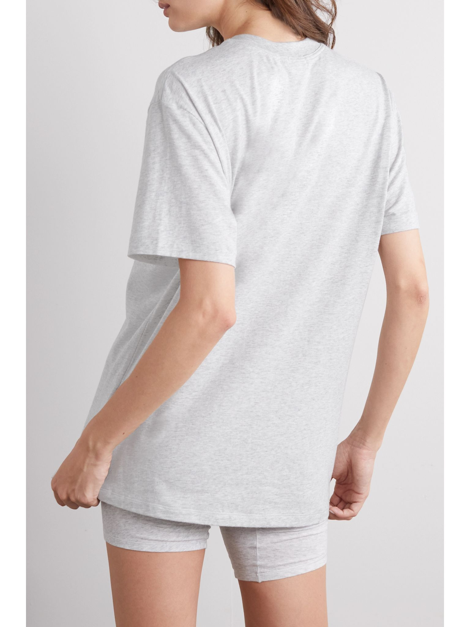 Boyfriend stretch-jersey T-shirt - Light Heather Grey Light gray - 3