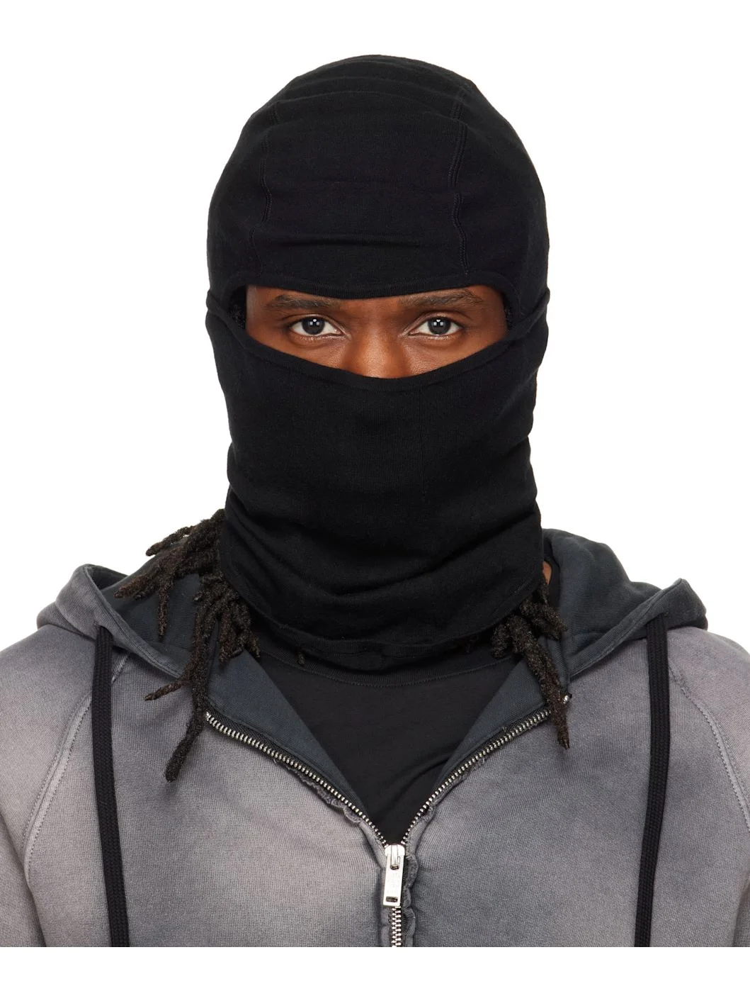 Black Cashmere Blend Performance Knit Balaclava - 1