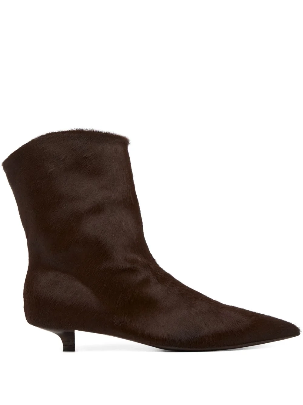 calf-hair pointed-toe boots - 1