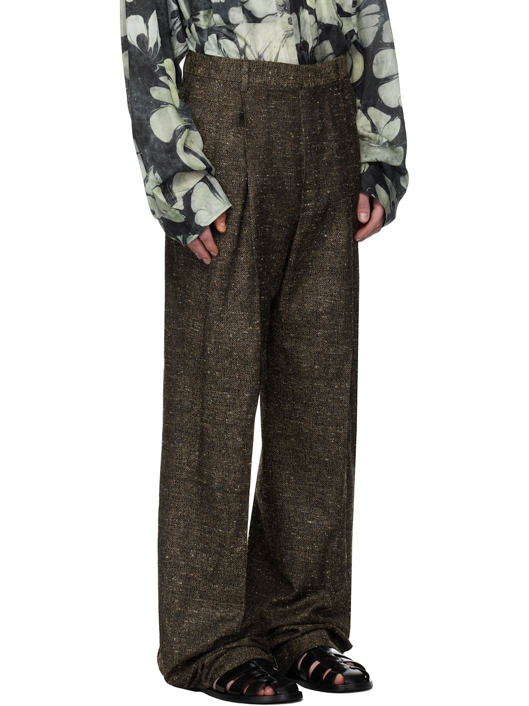 Brown Pleated Trousers - 2