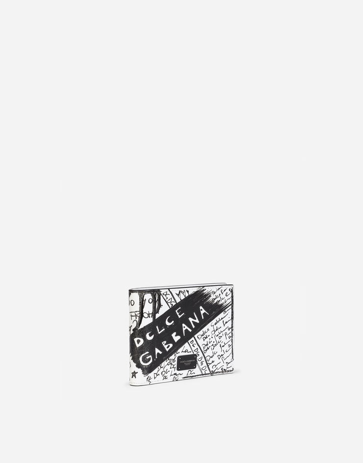 Graffiti-print calfskin bifold wallet - 2