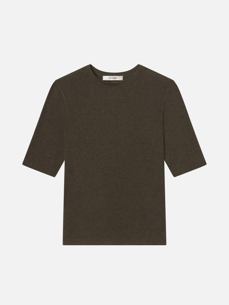 The Heather Rib Crew Tee in Rich Military Heather 1