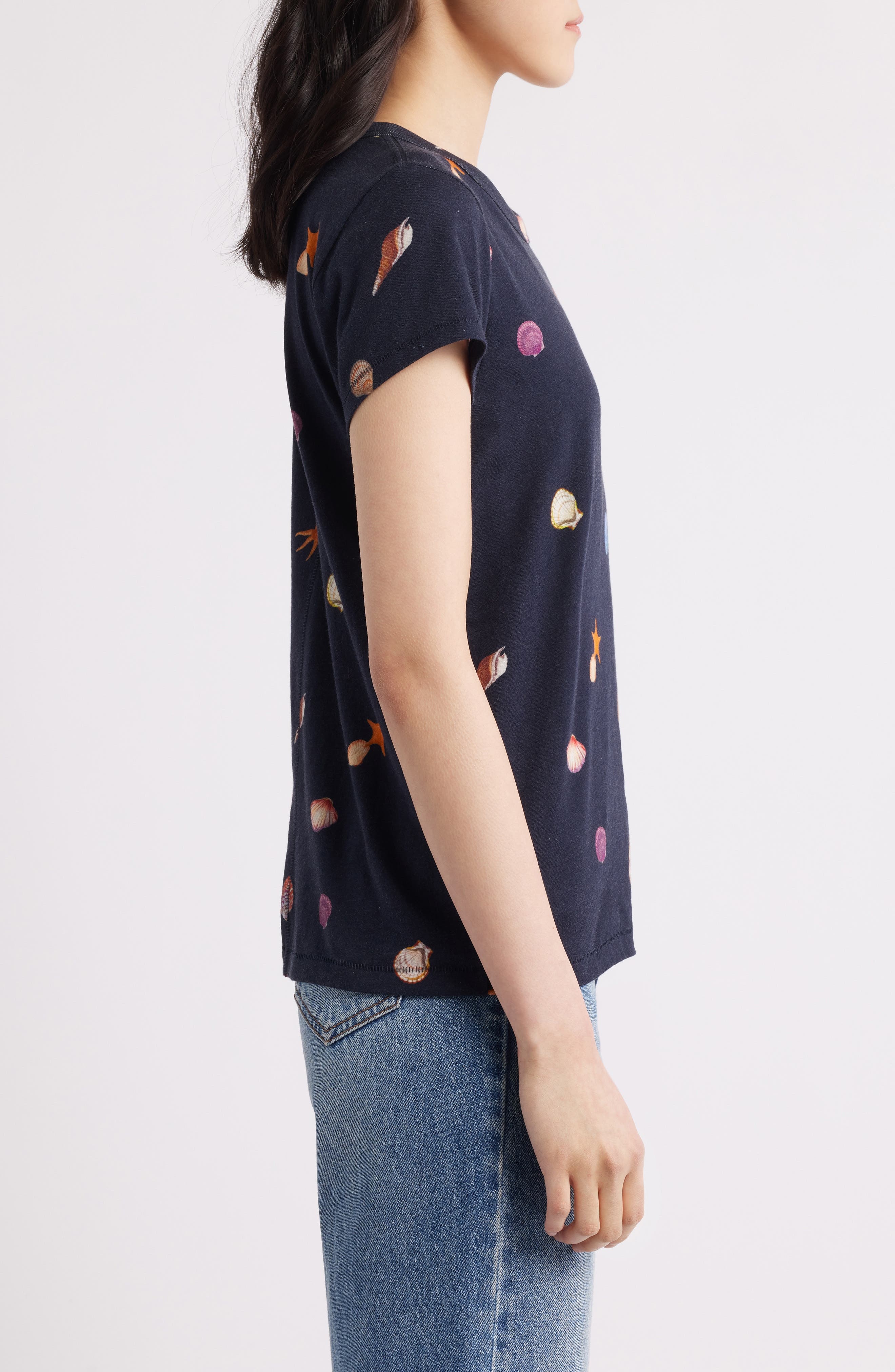 rag & bone Seashell Print Cotton T-Shirt in Salmt at Nordstrom - 3