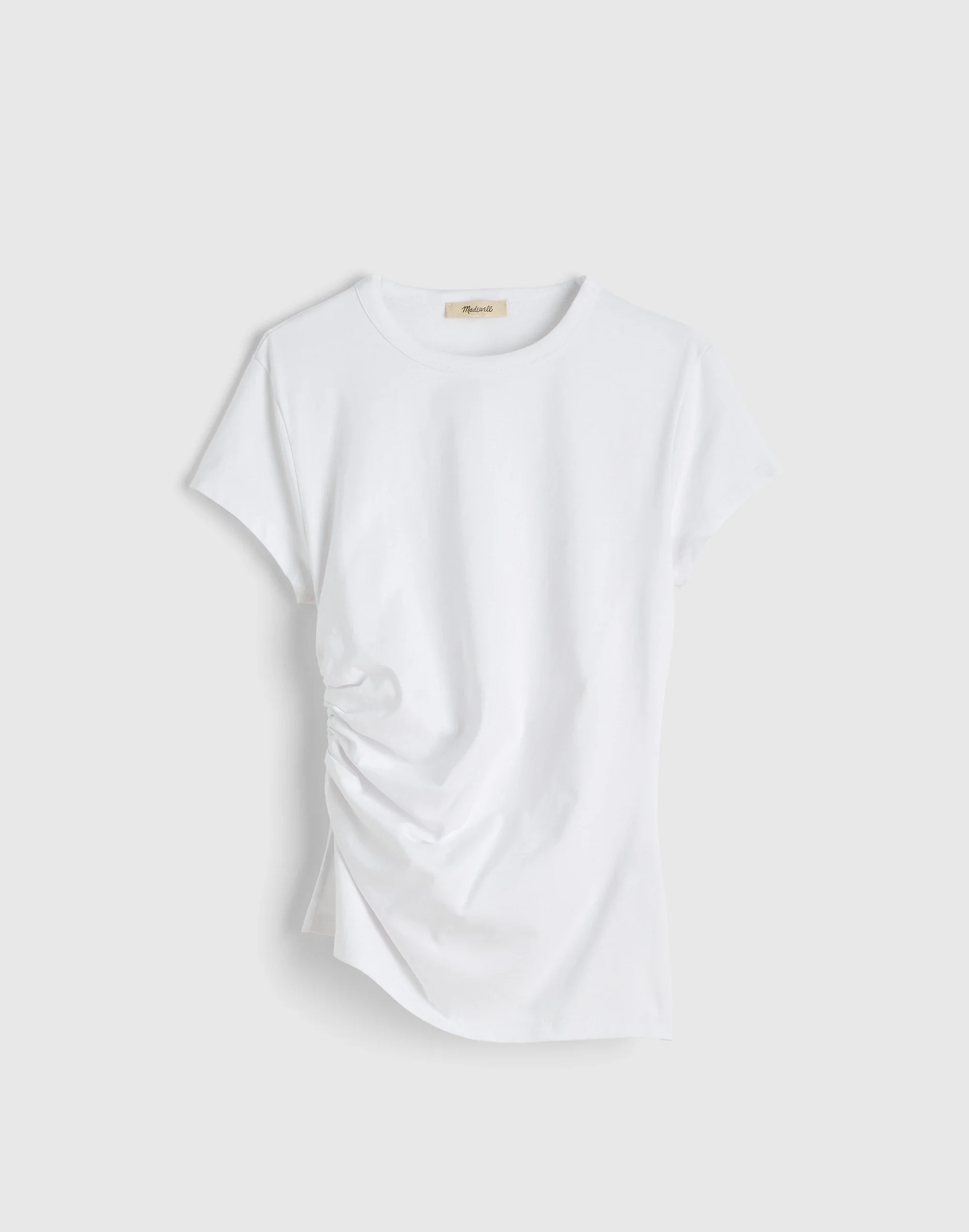 Asymmetric Ruched Tee in Allday Jersey - 1