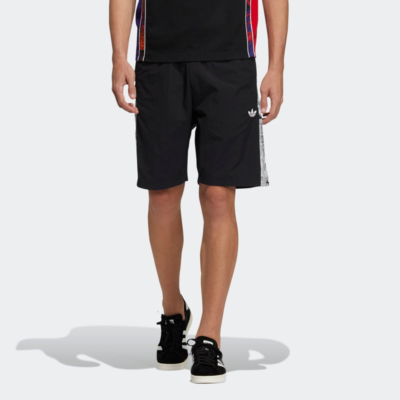 adidas adidas originals Manga Short 1 Character Printing Sports Shorts Black HD9075 outlook