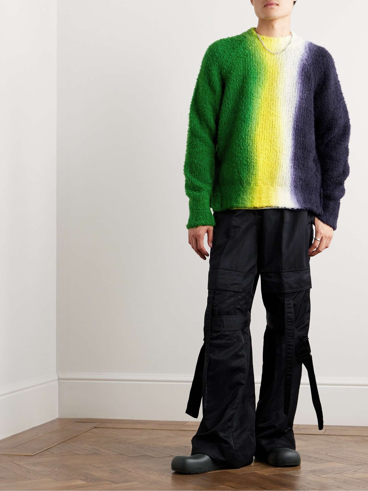 sacai Tie-Dyed Wool-Blend Sweater | REVERSIBLE
