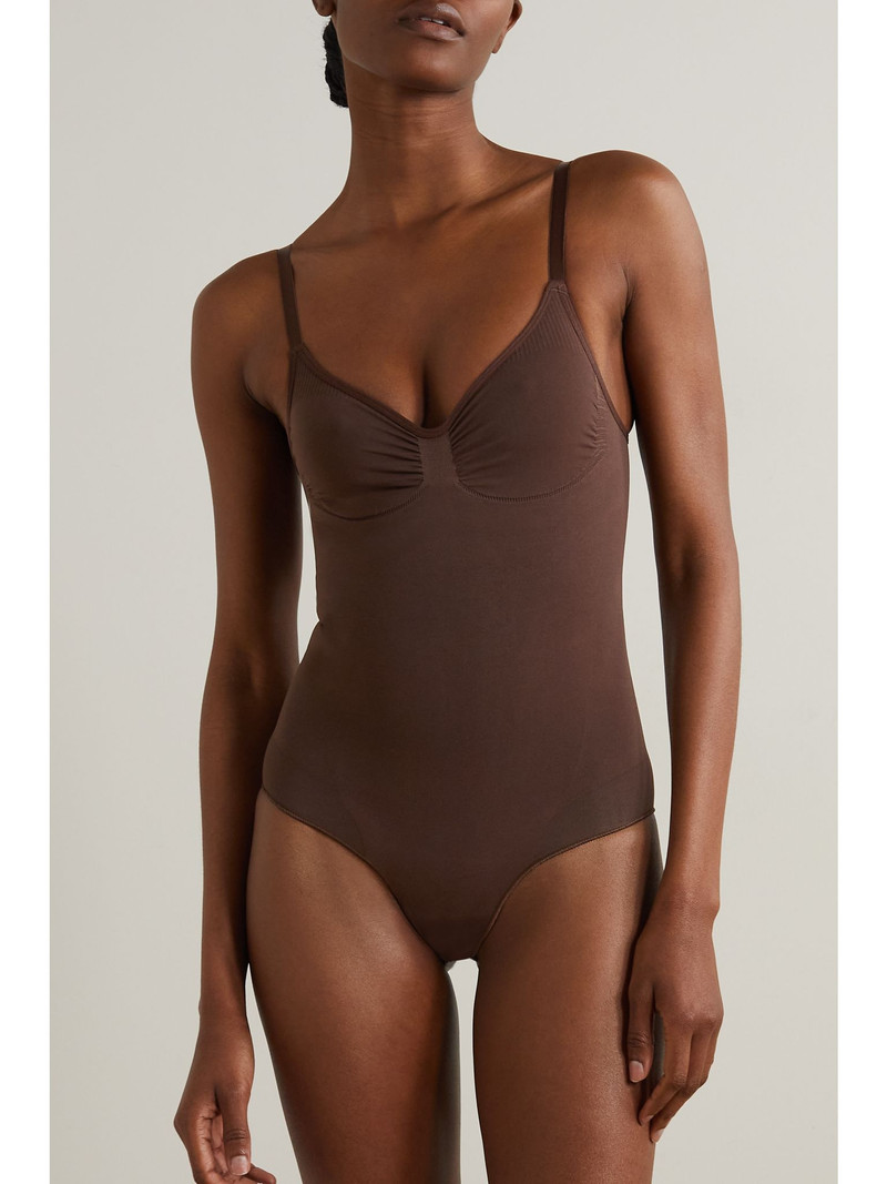SKIMS Seamless Sculpt Brief Bodysuit - Cocoa Brown outlook
