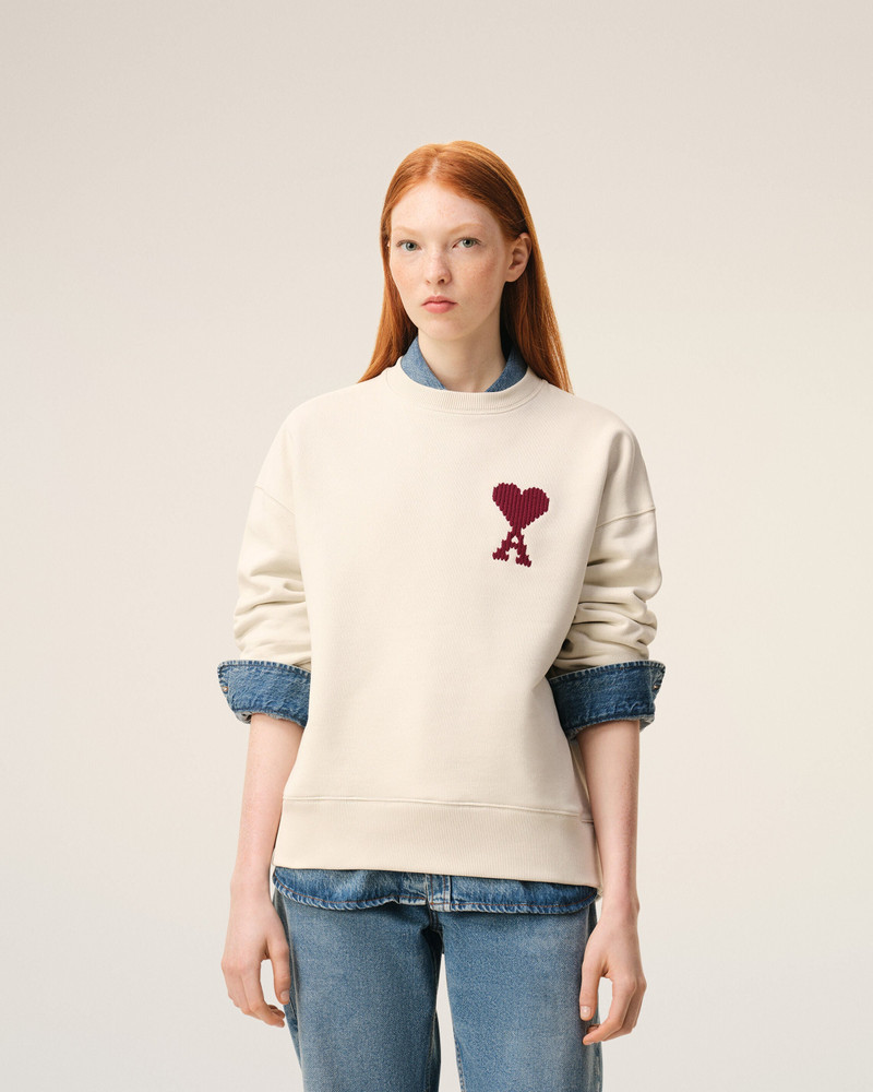 WHITE COTTON AMI DE COEUR SWEATSHIRT 3