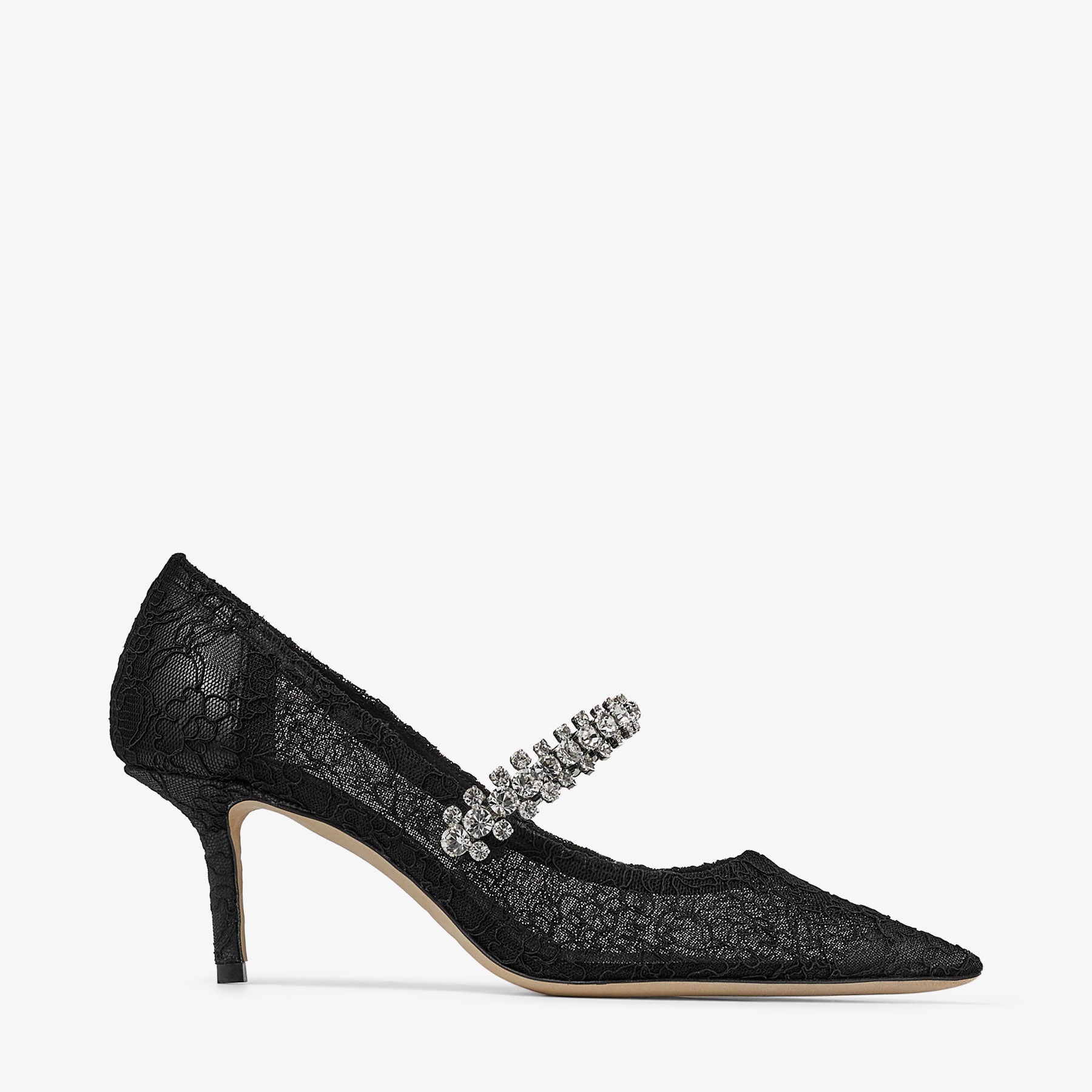 Bing Pump 65
Black Lace Pumps with Swarovski Crystals - 1