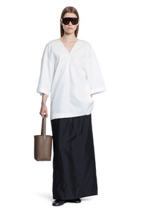Tシャツ・カットソー [The Row] Elna Top in Cotton Elna Top White in Cotton – The Row