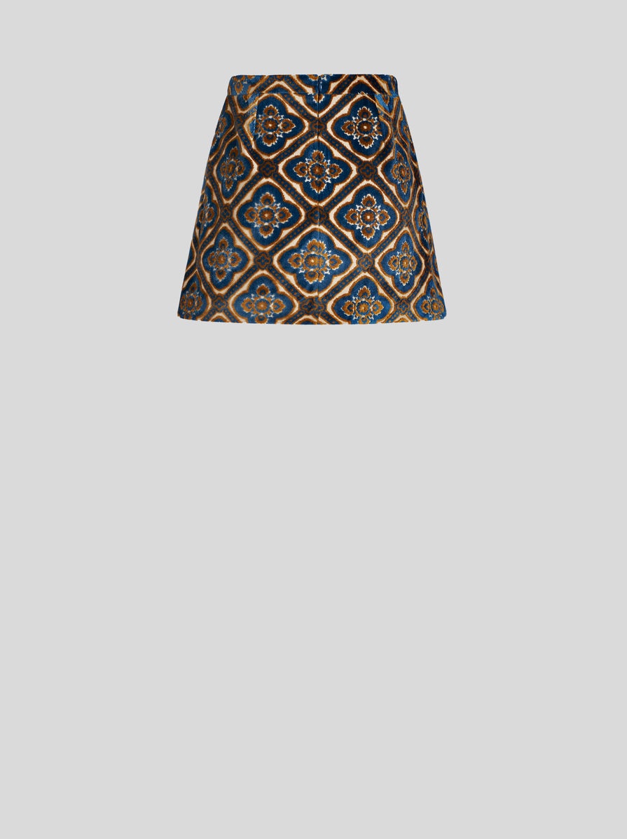 JACQUARD VELVET MINI SKIRT - 5
