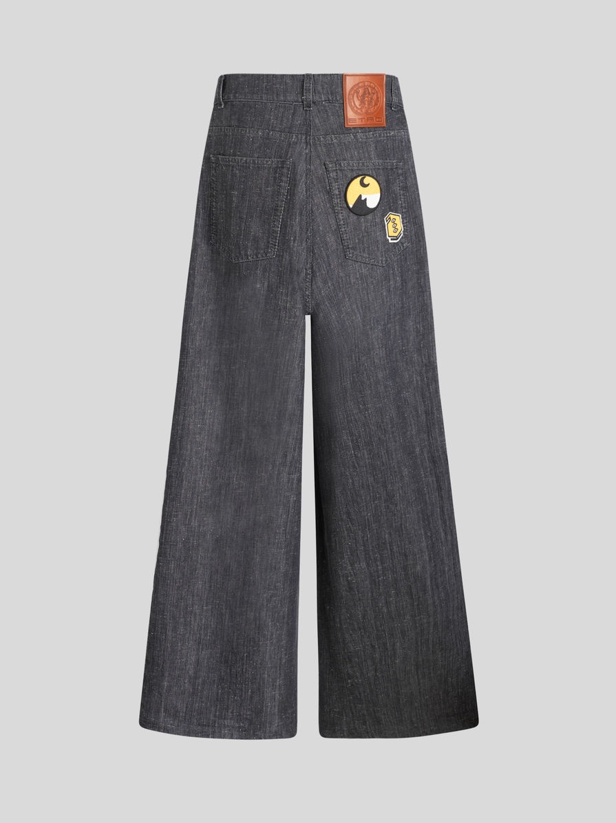 HIGH-WAIST JEANS WITH PATCHES - 5