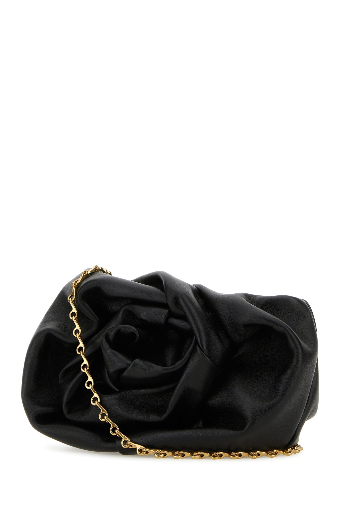 Black nappa leather Rose clutch - 2