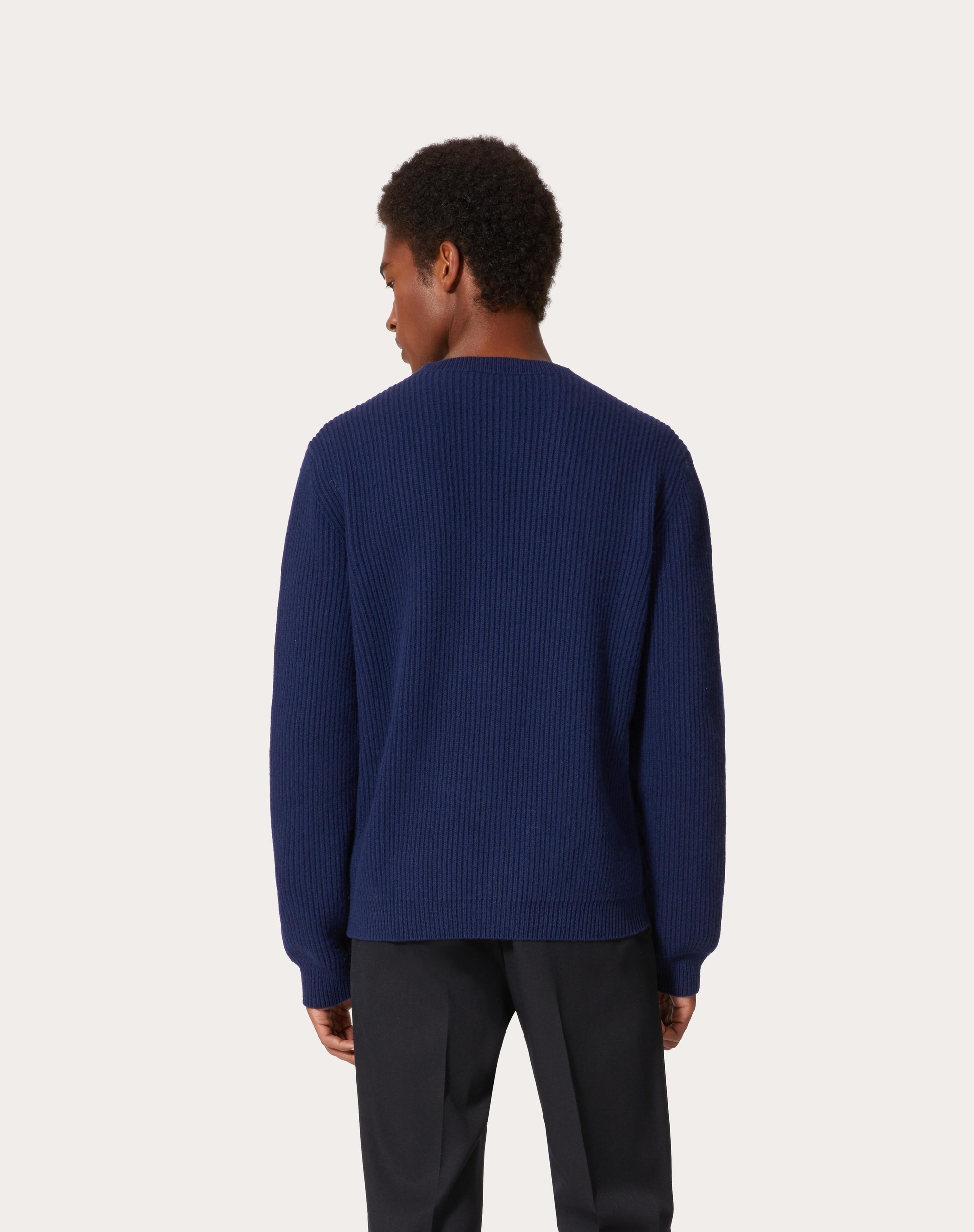 WOOL CREWNECK SWEATER WITH VLOGO SIGNATURE PATCH - 4