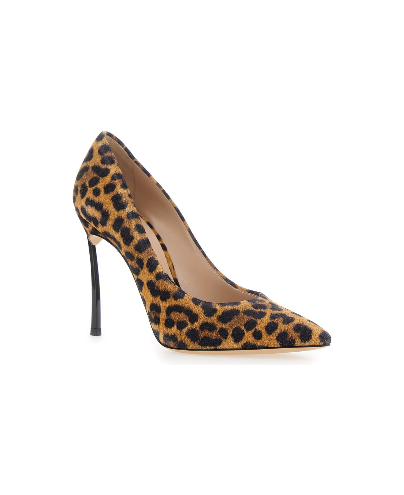 'malesia' Brown Pumps With High Stiletto Heel And Leopard Motif In Suede Woman - 2