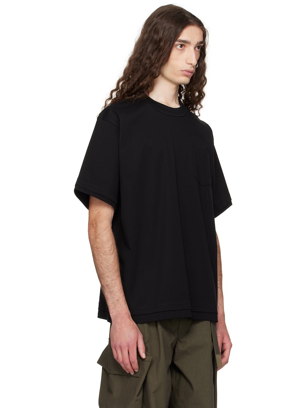Black Cotton Jersey T-shirt - 2