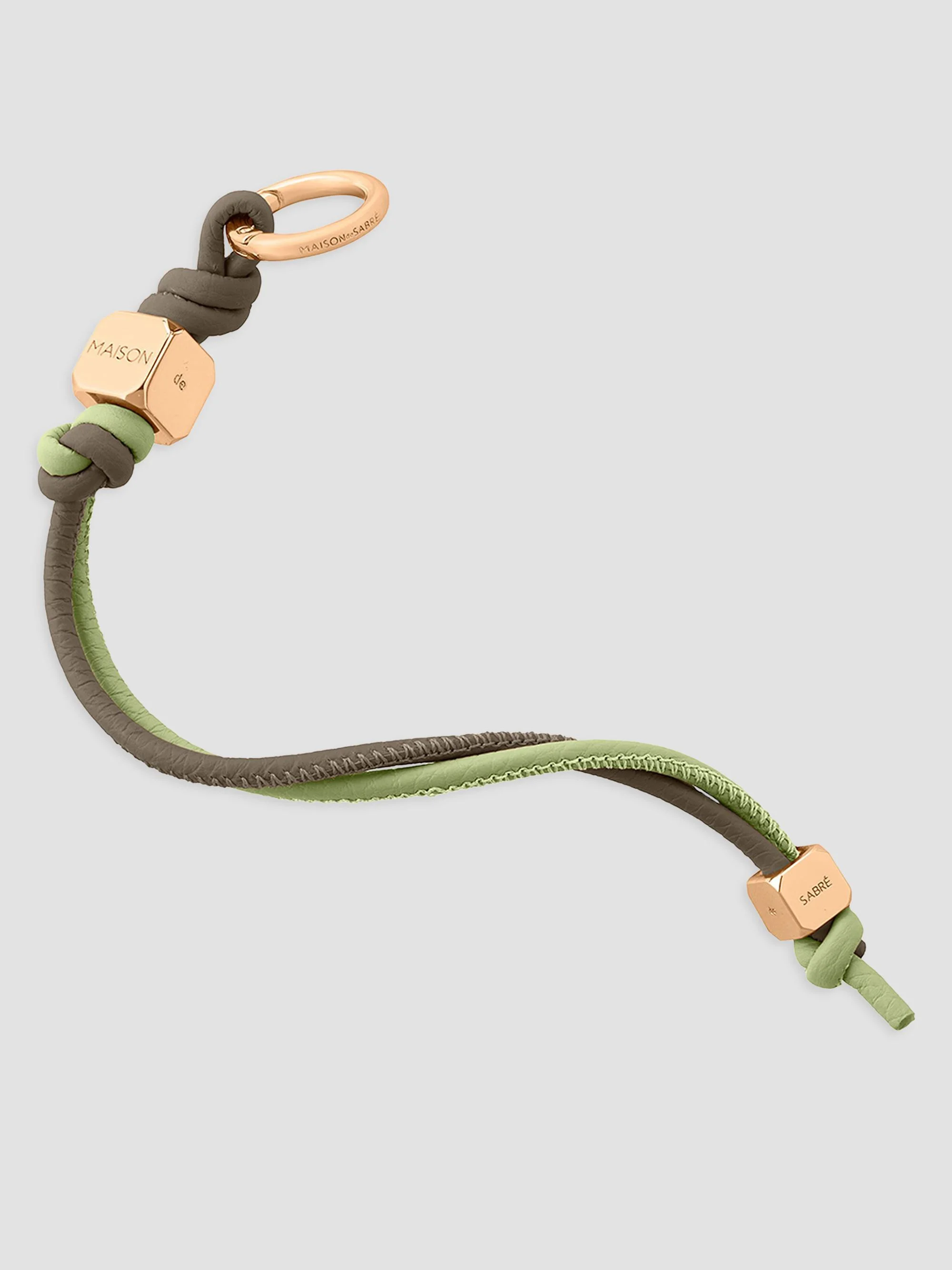 Women's Leather Wristlet Charm - Cashmere Matcha - 1