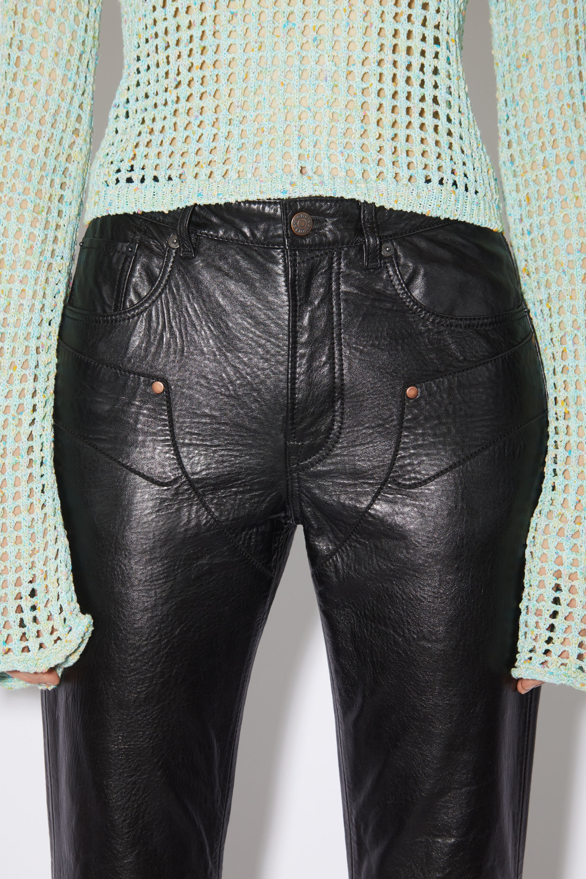 Leather trousers - Black - 5