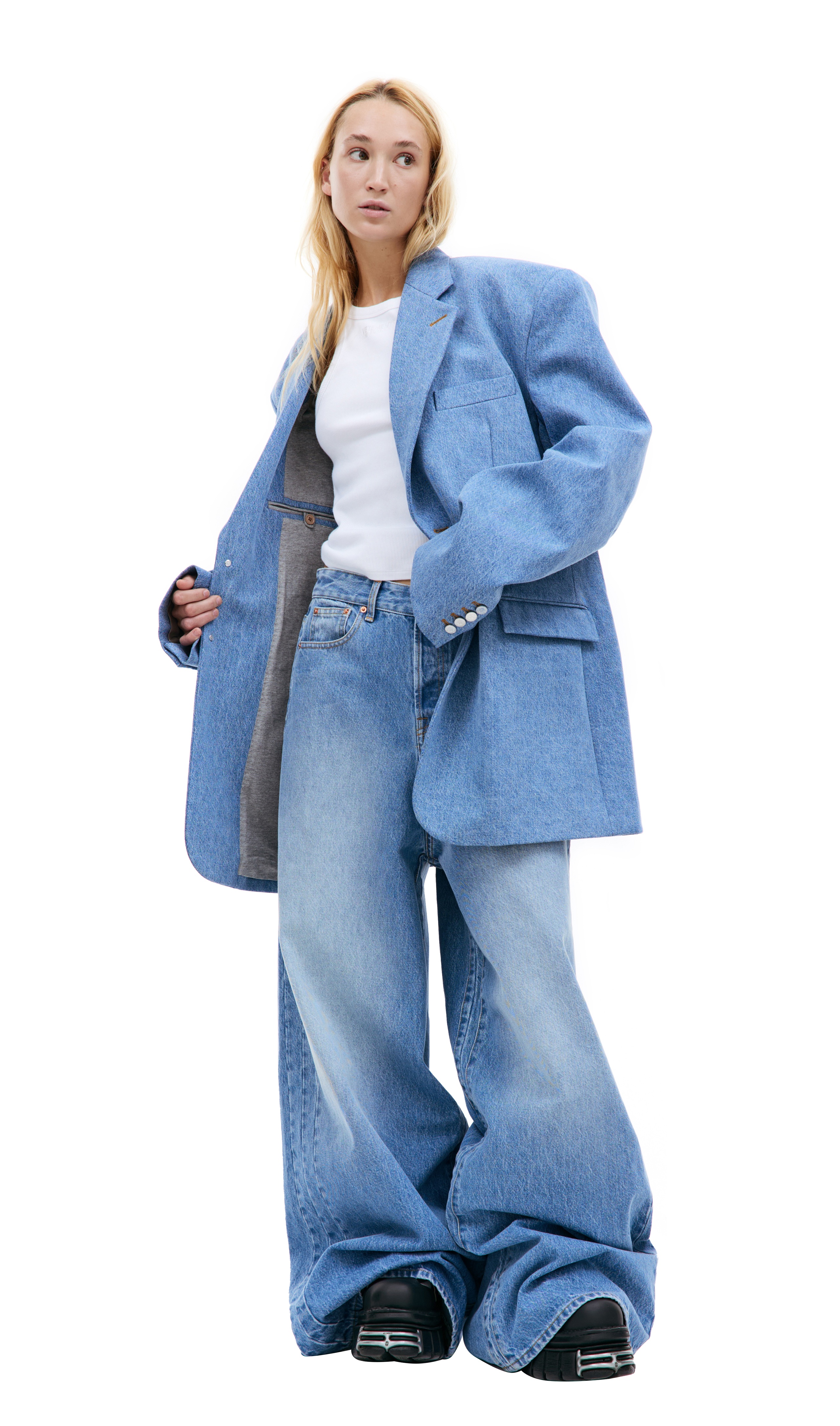 DENIM OVERSIZED BLAZER - 3