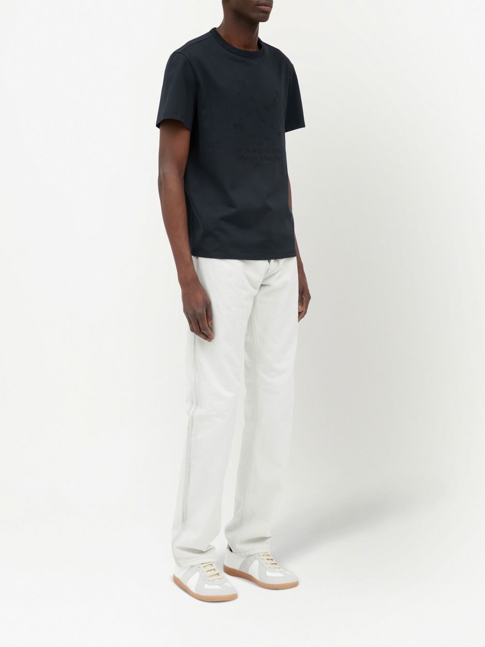 logo-embroidered short-sleeve T-shirt - 3