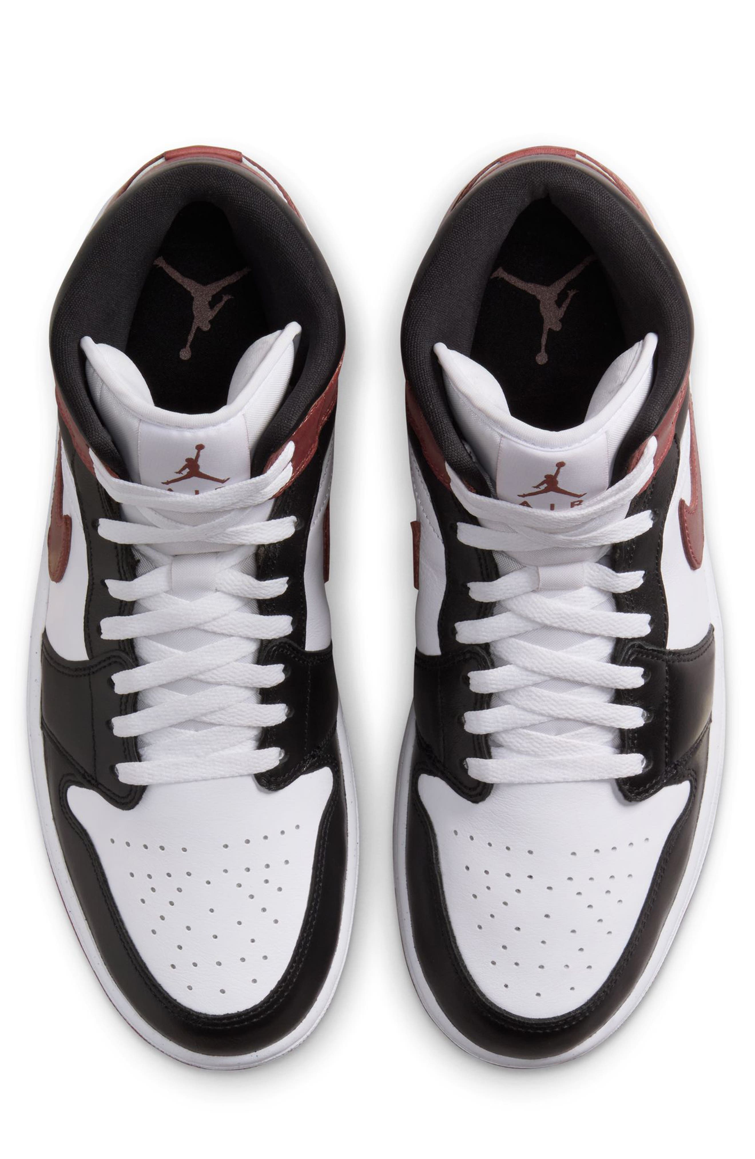 Air Jordan 1 Mid Sneaker in White/Dark Pony/Black at Nordstrom - 3