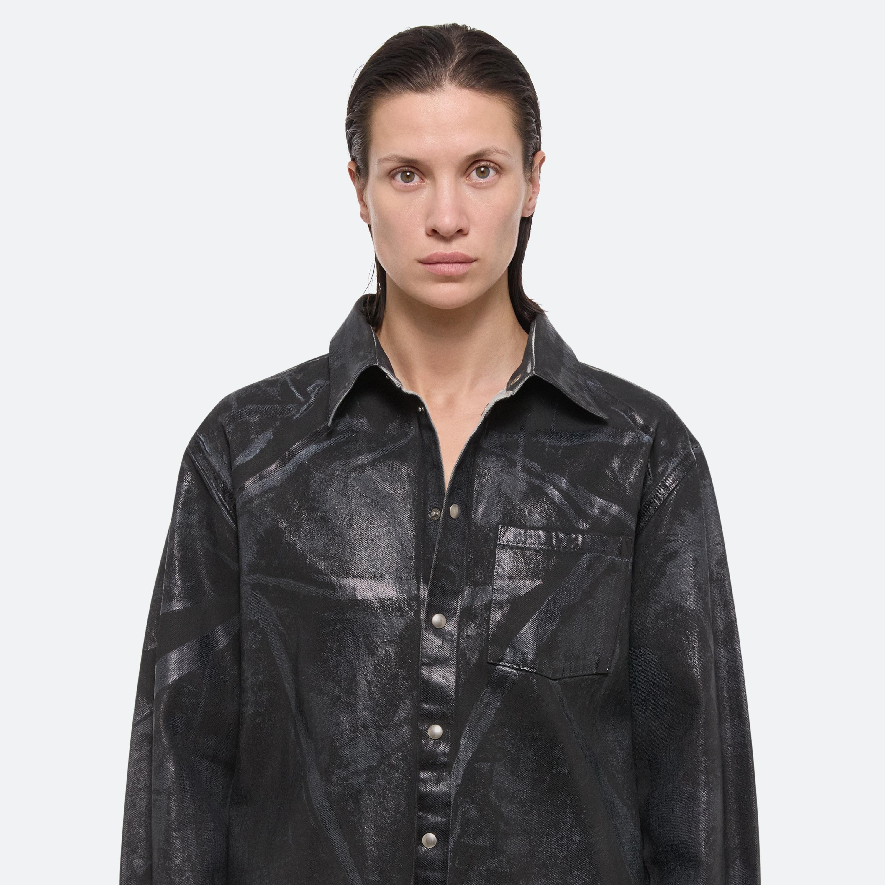 FOILED DENIM SHIRT JACKET - 10