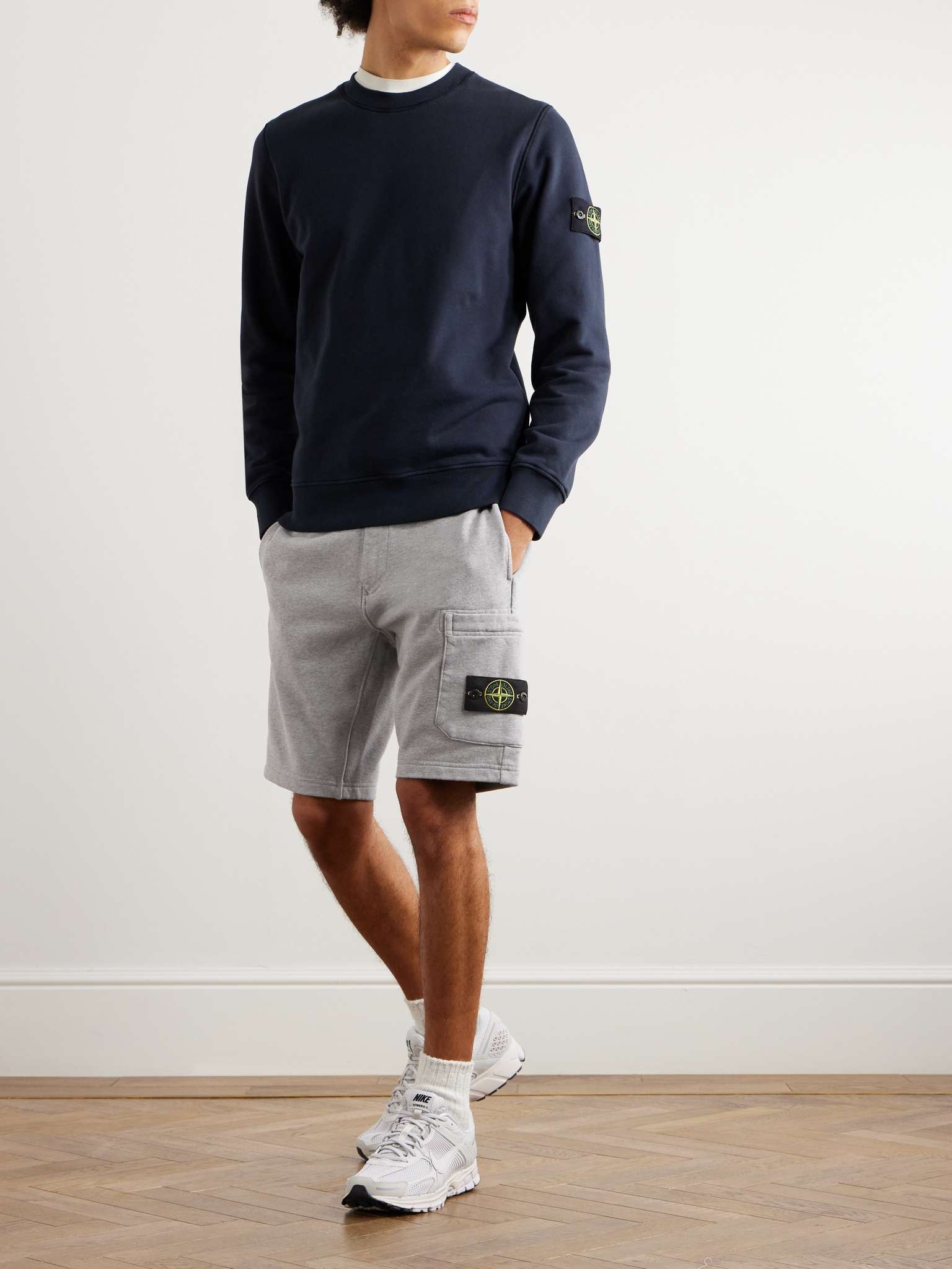 Straight-Leg Logo-Appliquéd Garment-Dyed Cotton-Jersey Shorts - 2