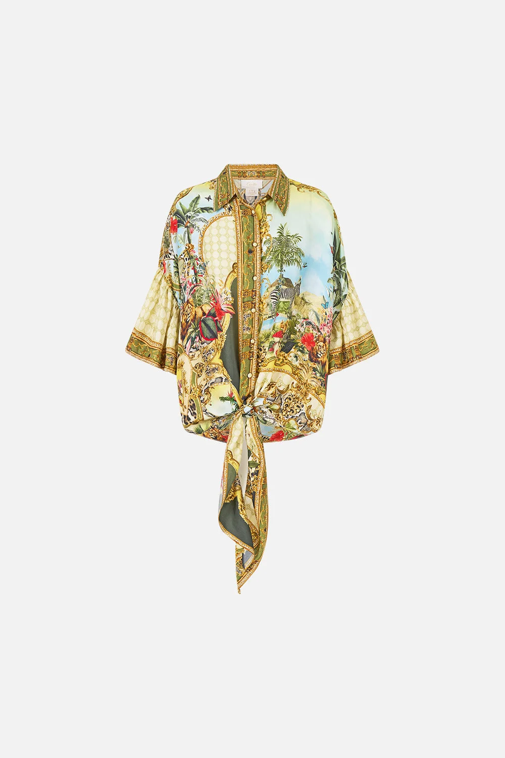 TIE FRONT SHIRT WITH SLEEVE FRILL WANDERLUST EMPIRE - 1