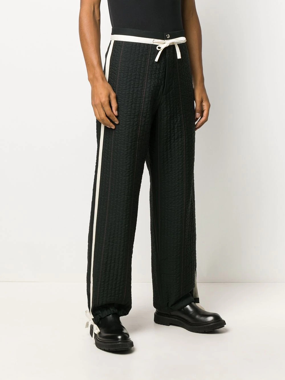 stripe quilted trousers - 3